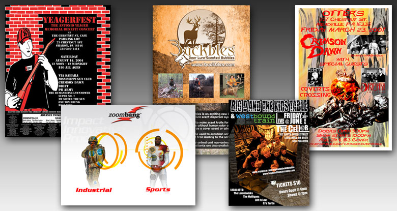 Yeagerfest, Zoombang&reg;, Arts & Heritage Festival, Big D & the Kids Table, & Crimson Dawn posters